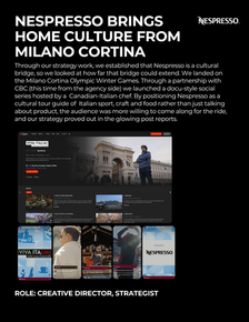 Nespresso Milano Cortina Olympic cultural content campaign