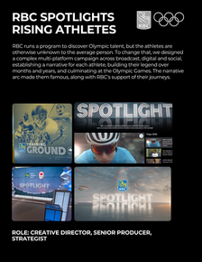 RBC Olympic athlete storytelling campaign across broadcast digital and social