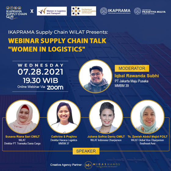 Women in Logistics webinar Ikaprama Supply Chain Club with WiLAT Indonesia just now.