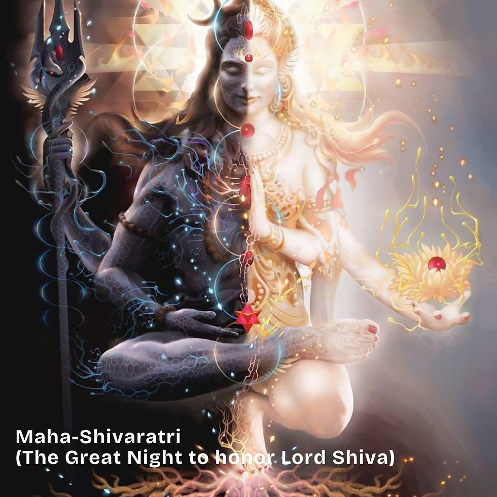 Maha-Shivaratri (The Great Night to honor Lord Shiva)