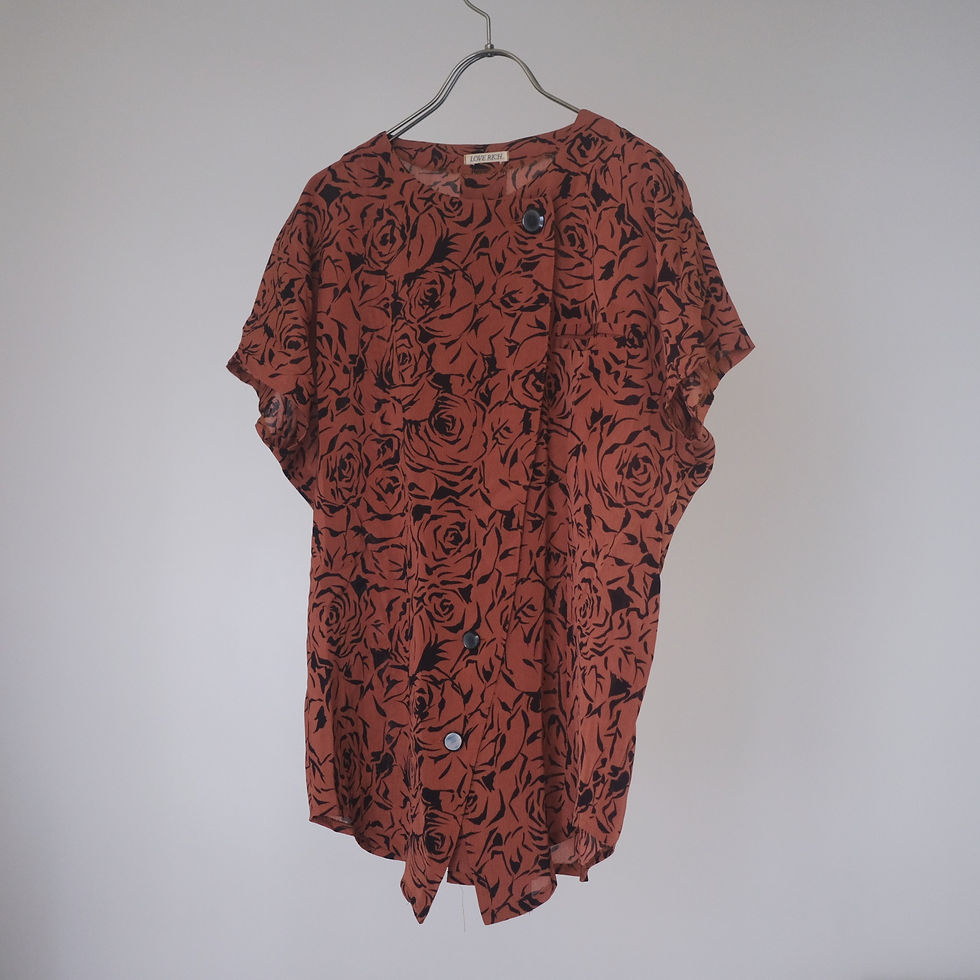 Thumbnail: brown rose print top