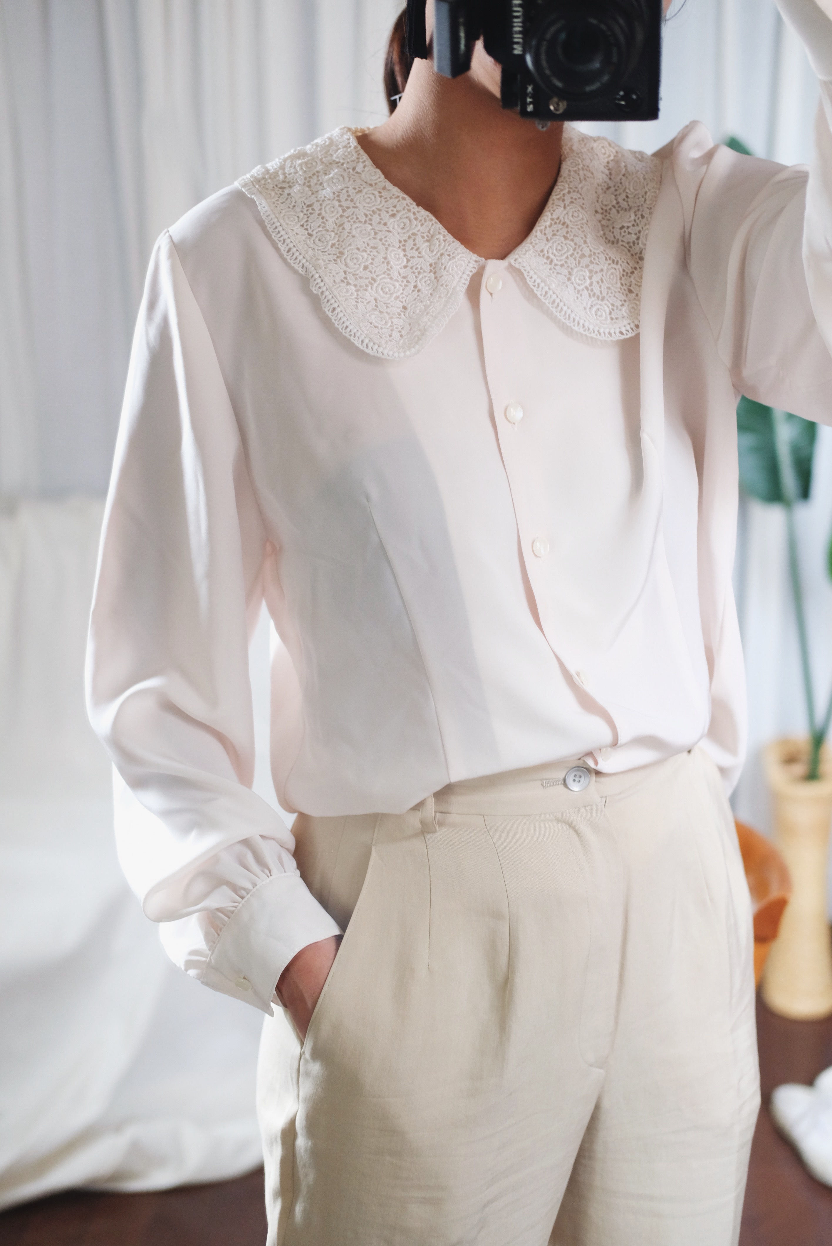 Vintage Lace Collar Top