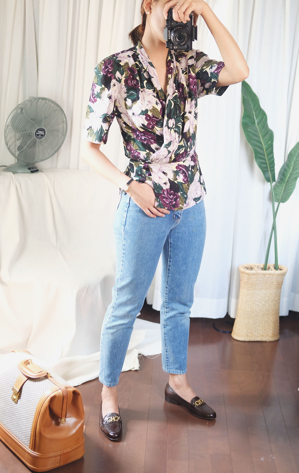 Thumbnail: Vintage Floral Wrapped Top