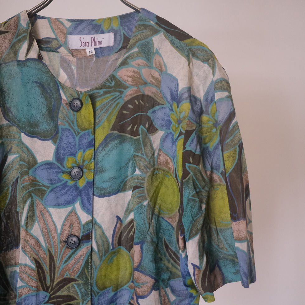 Thumbnail: green floral print blouse