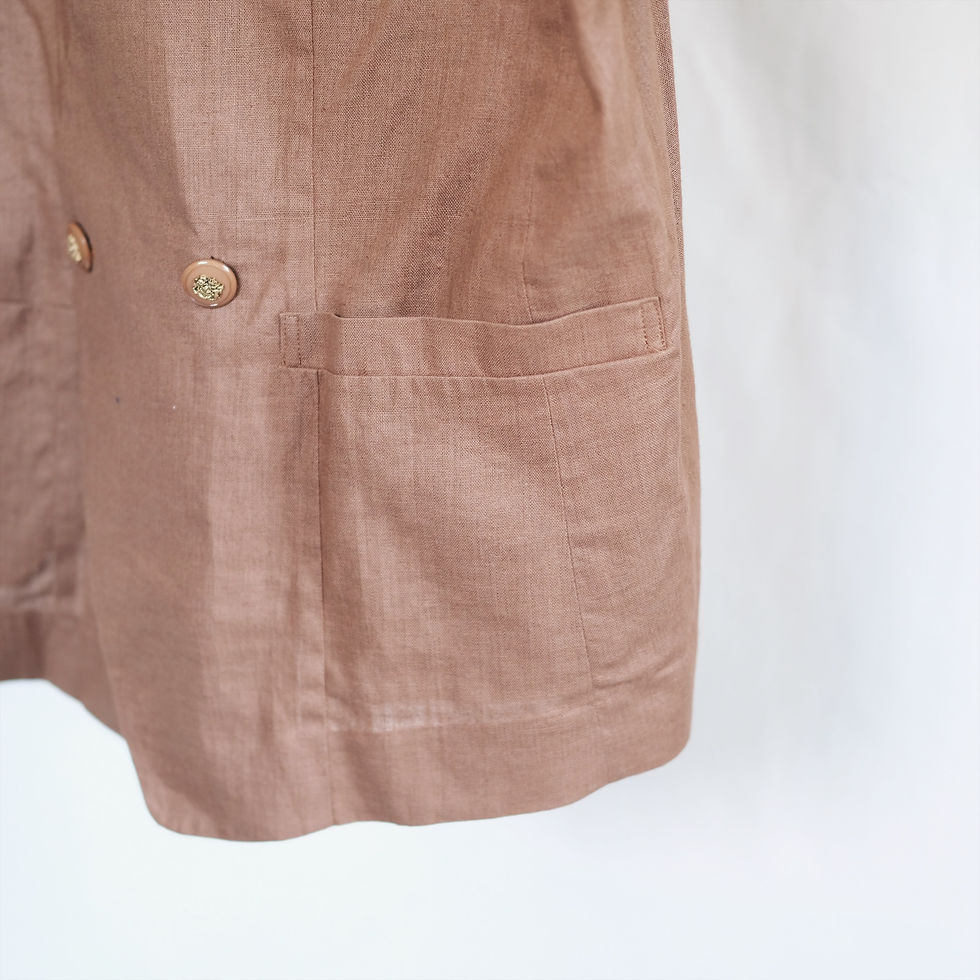 Thumbnail: Vintage Linen Short-sleeve Blazer 