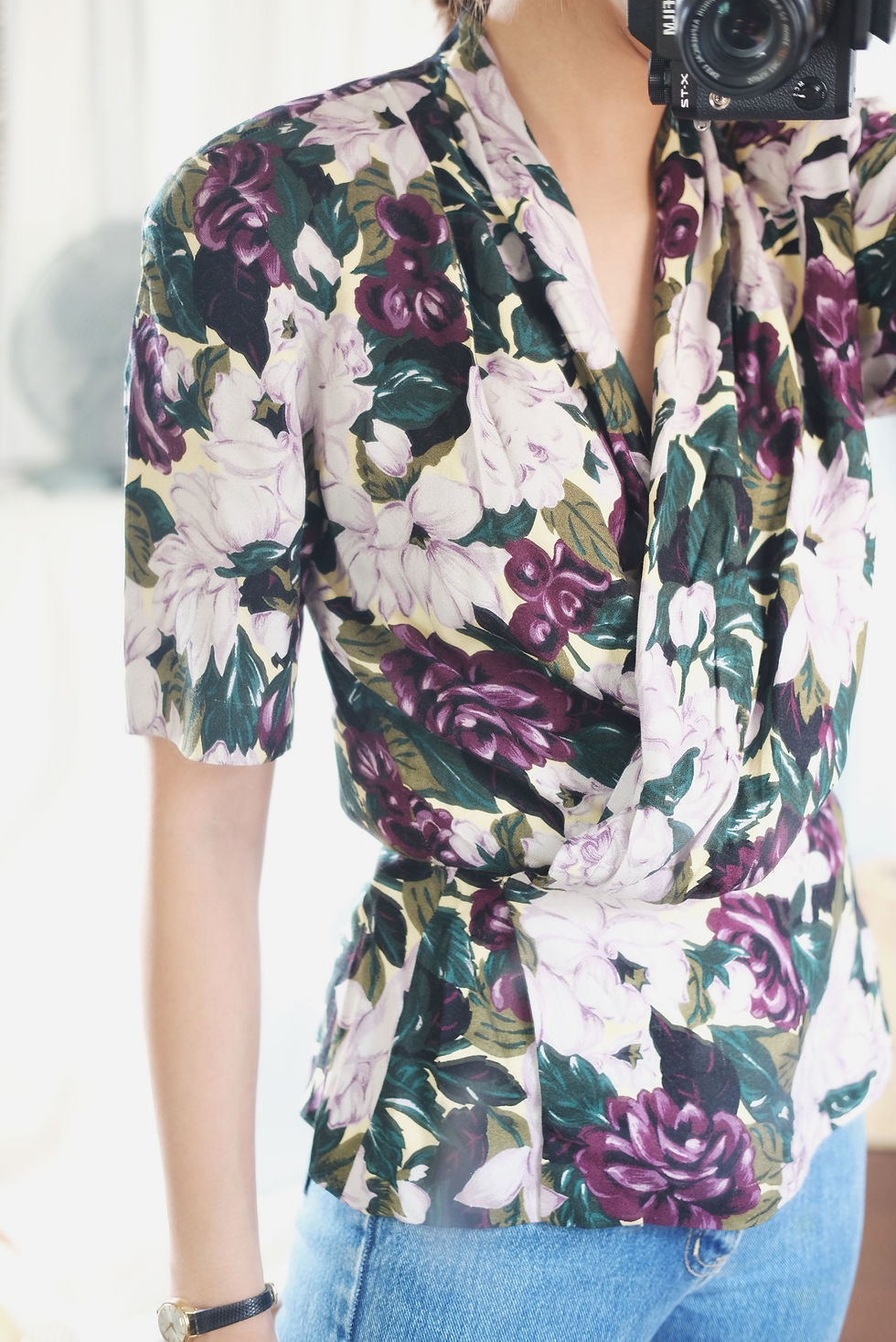 Thumbnail: Vintage Floral Wrapped Top