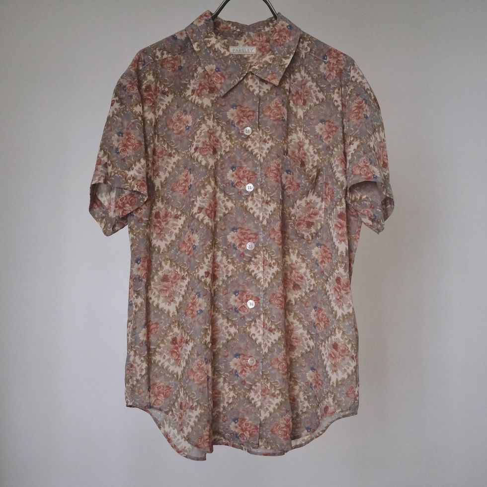 Thumbnail: floral short sleeves button-down top