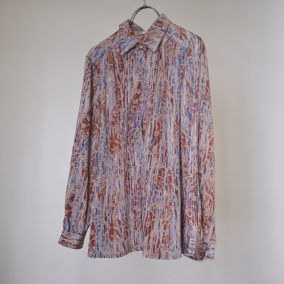 Thumbnail: blue and rust printed button-down