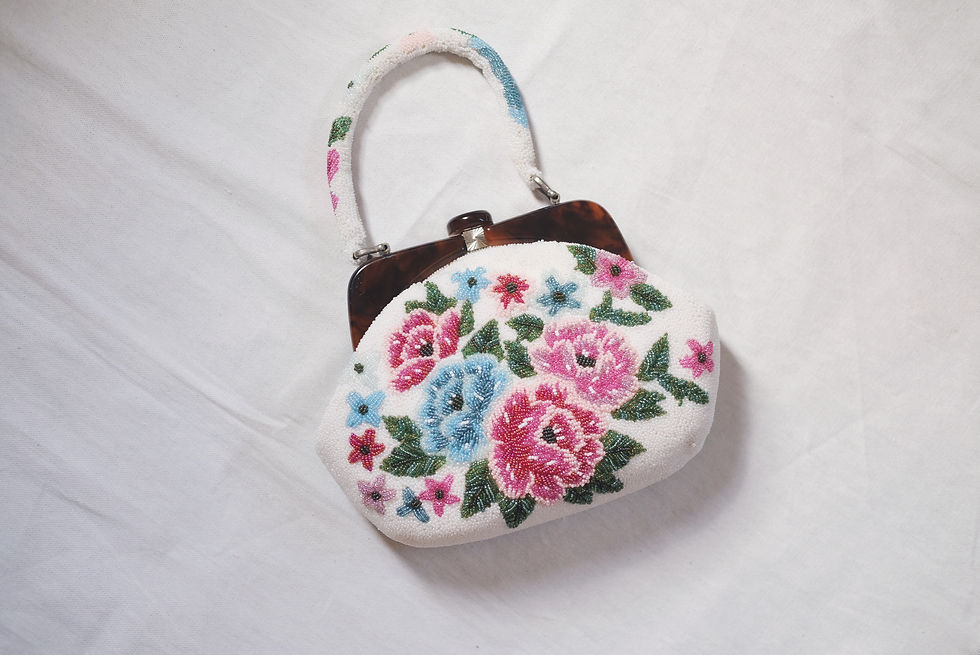 Thumbnail: Vintage Floral Beaded Handbag