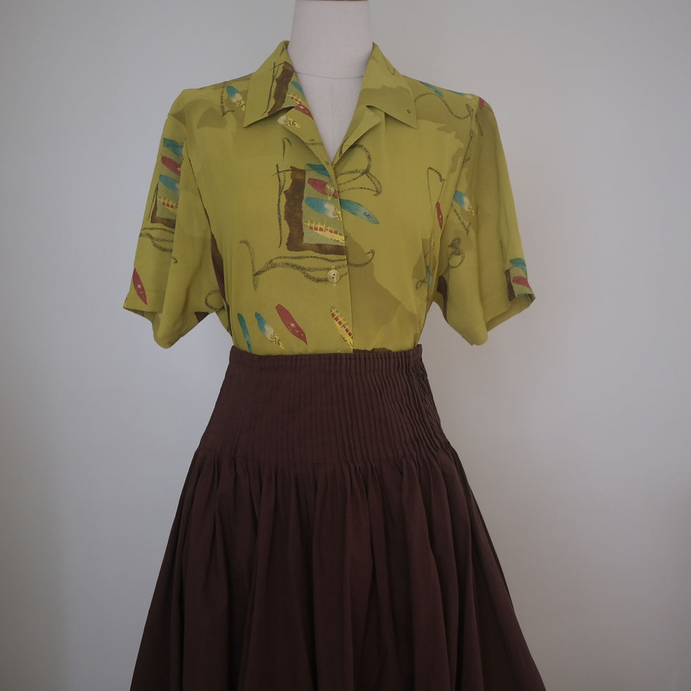 Thumbnail: chartreuse printed short sleeves