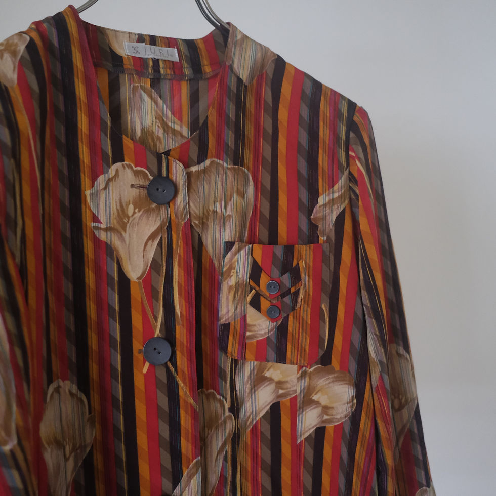 Thumbnail: vertical stripes with floral print top