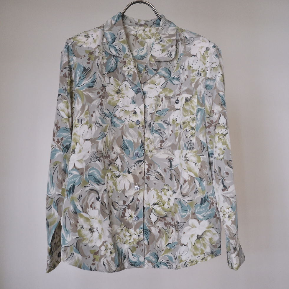 Thumbnail: green and grey floral top