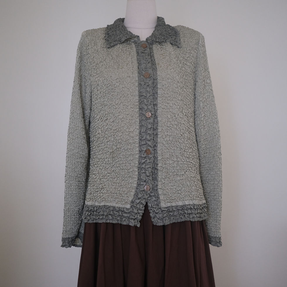 Thumbnail: sage green two-tone blouse