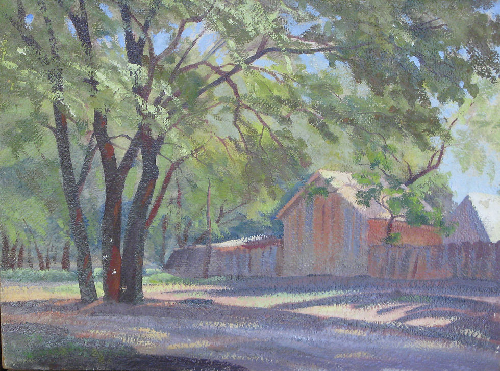 Farm Landscape with Trees and Barn