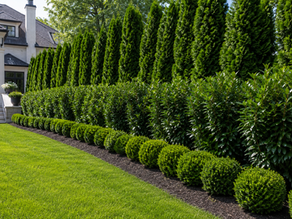 Professional privacy tree planting & evergreen screening with Green Giant Arborvitae in South Shore MA.