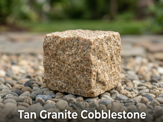 Tan Granite Cobblestone. Green Giant Landscaping Massachusetts