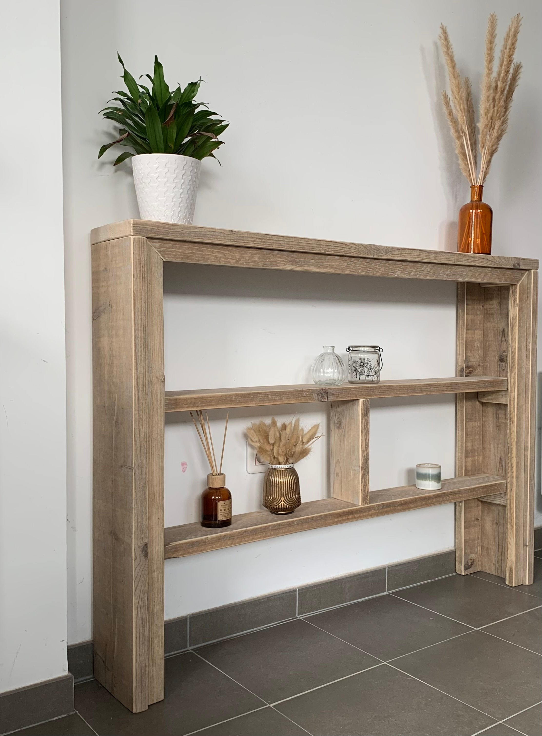 Console bois d'échafaudage recyclé