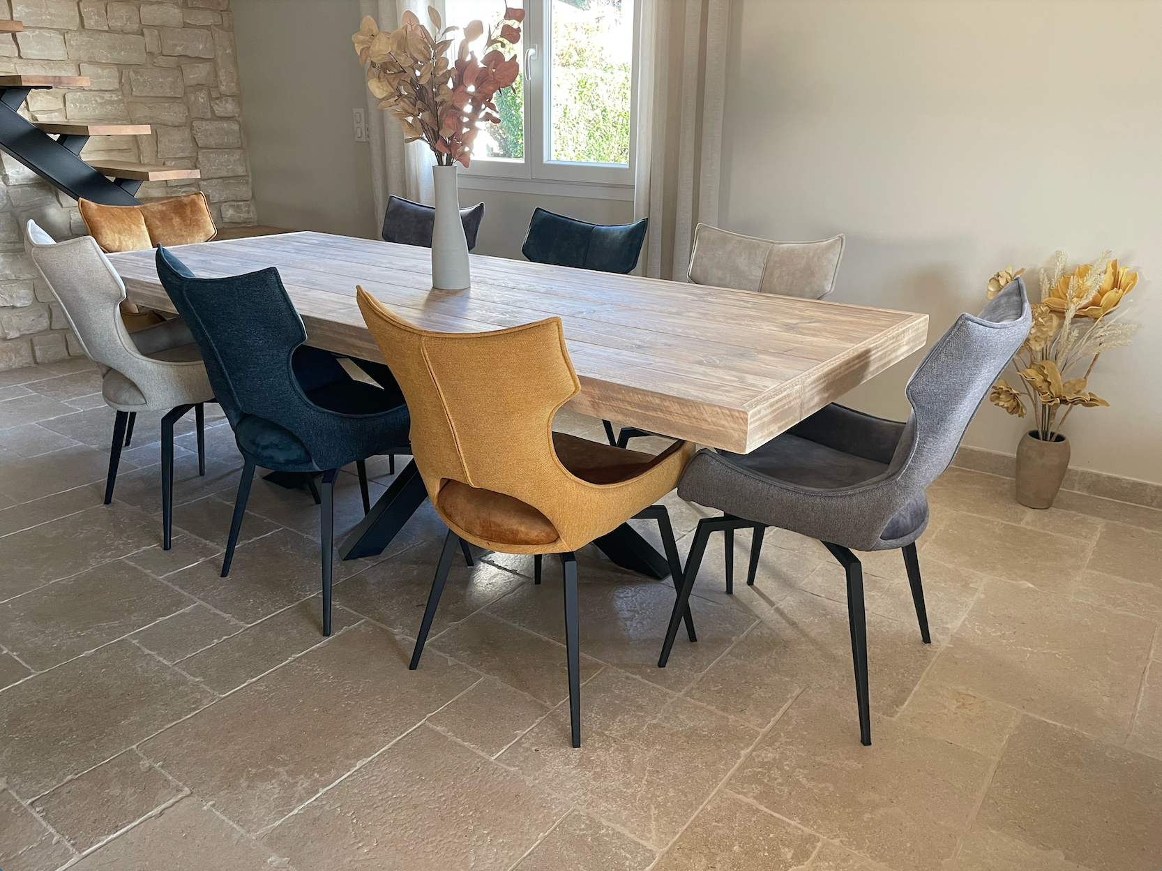 Table rectangulaire Bois d'échafaudage recyclé