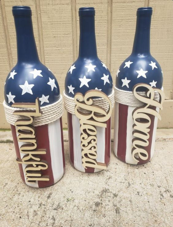 Patriotic Wine Bottle with Kim