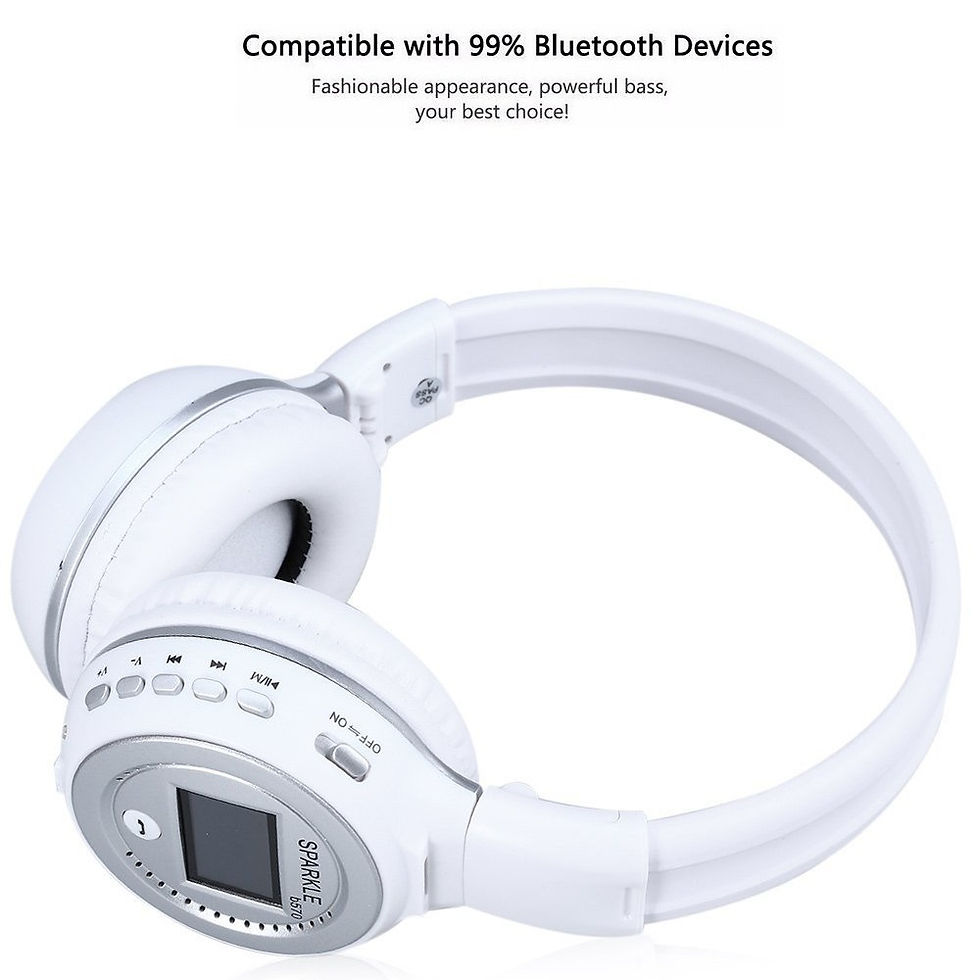 Thumbnail: Bluetooth 4.1 LCD Wireless Headset, ZEALOT B570, FM radio TF Card with Mic (W)