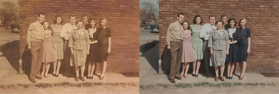 Family Phot Restoration Solider WW2 1940
