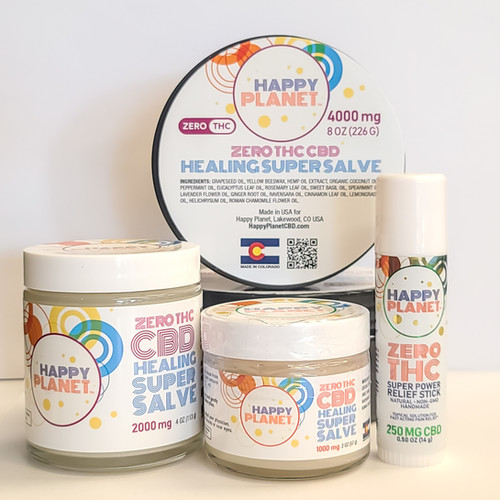 ポケット占い生命体　はーちゅん　株式会社スパイスクリエイティブ　ホワイト Happy Planet Super CBD Salve | Orion's Apothecary