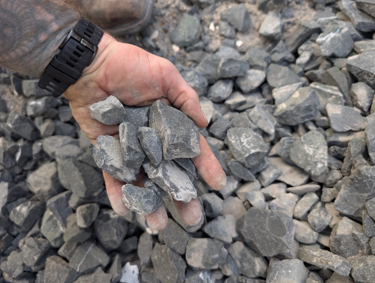 1–3 inch trap rock, ballast or Black Star
