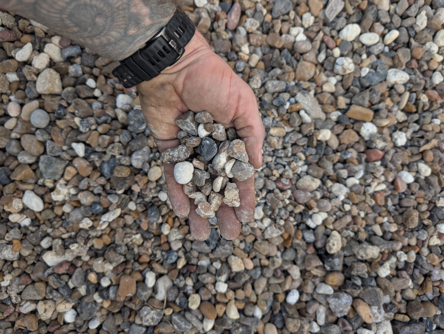 1 inch minus river rock, also called filter gravel