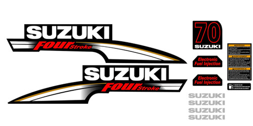 Engine Sticker 70 Suzuki 70 FourStroke Outboard Engine Decal Kit | bizzarestickers