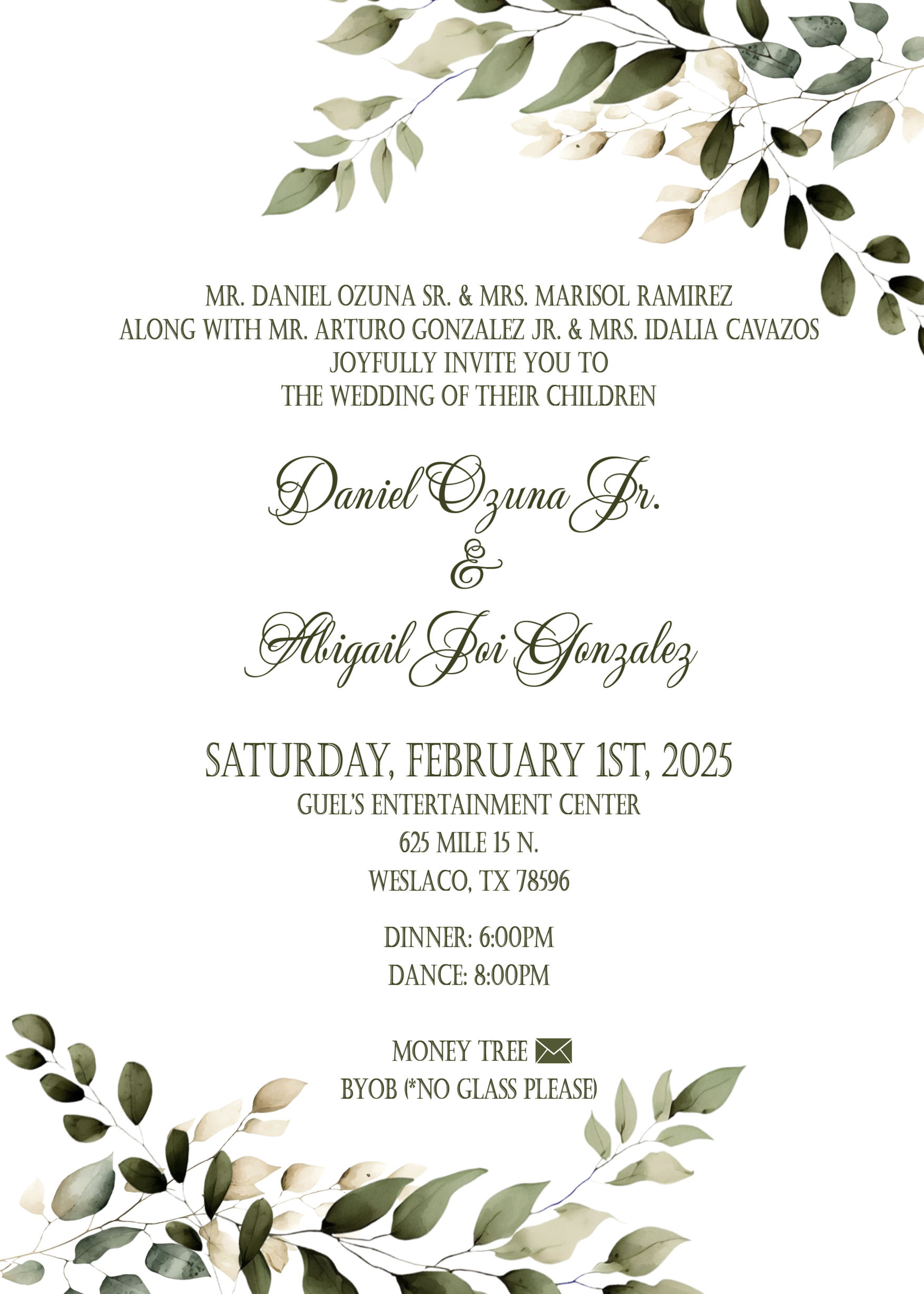 Printed 5x7- Wedding Invitations