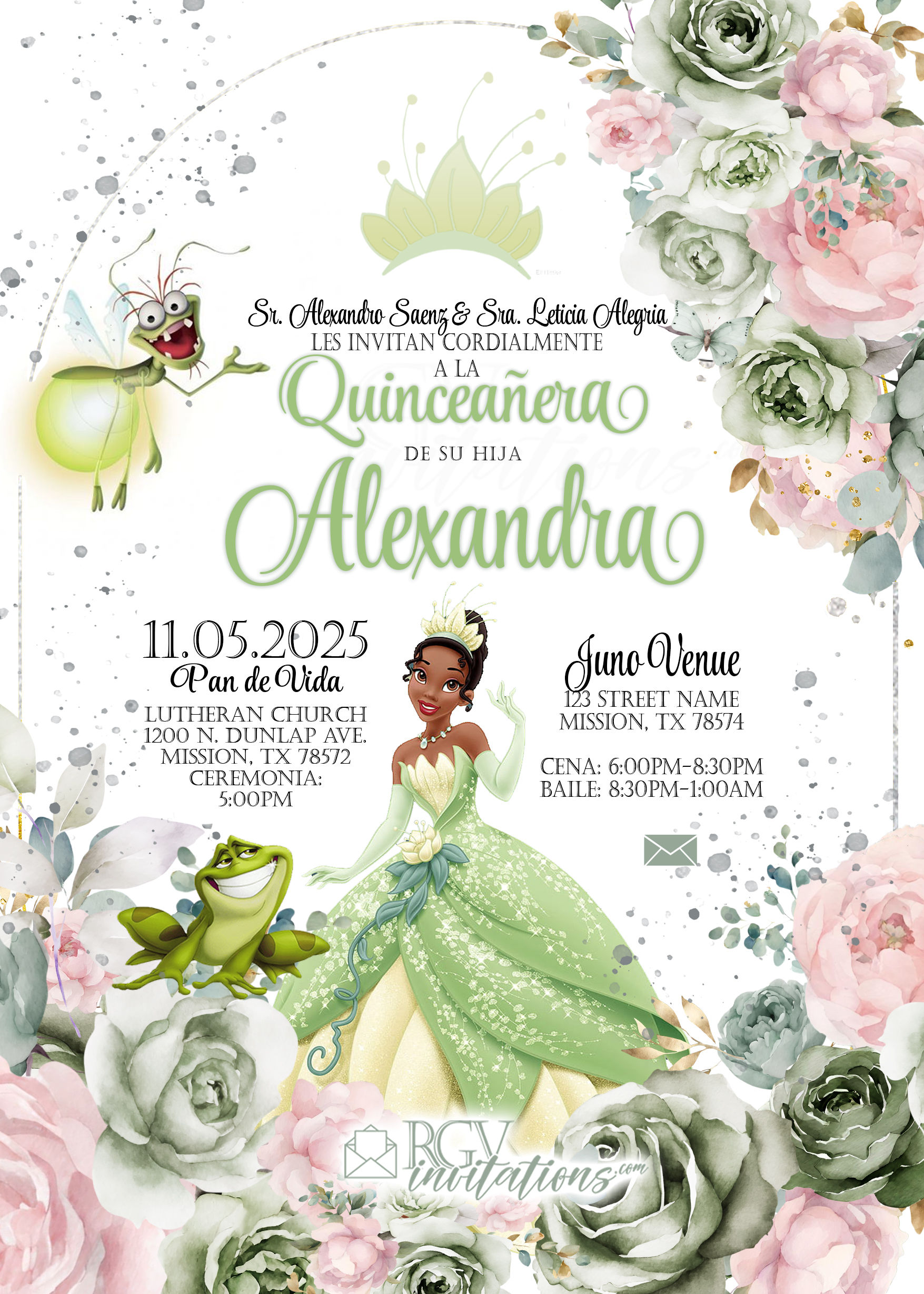 Printed 5x7- Quinceañera Invitations
