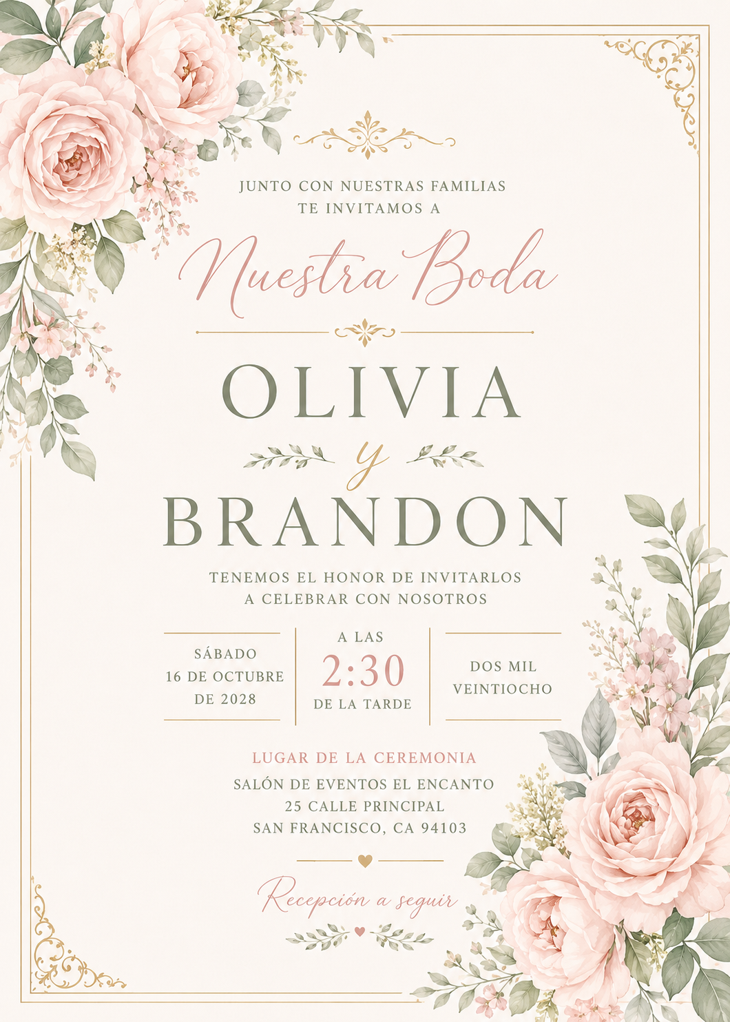 Printed 5x7- Wedding Invitations