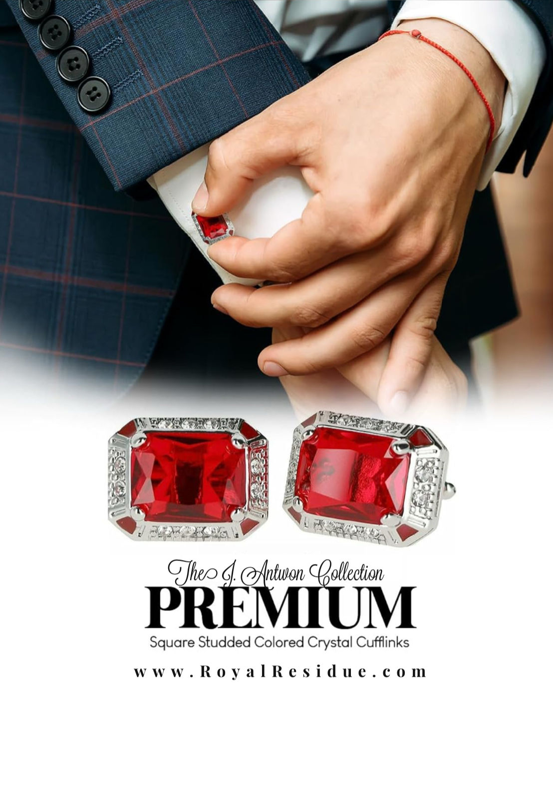 Ruby & Silver Rectangle Cufflinks