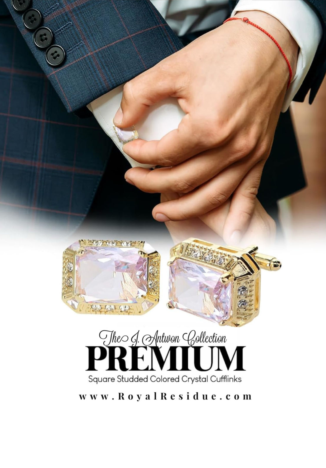 Diamond & Gold Rectangle Cufflinks