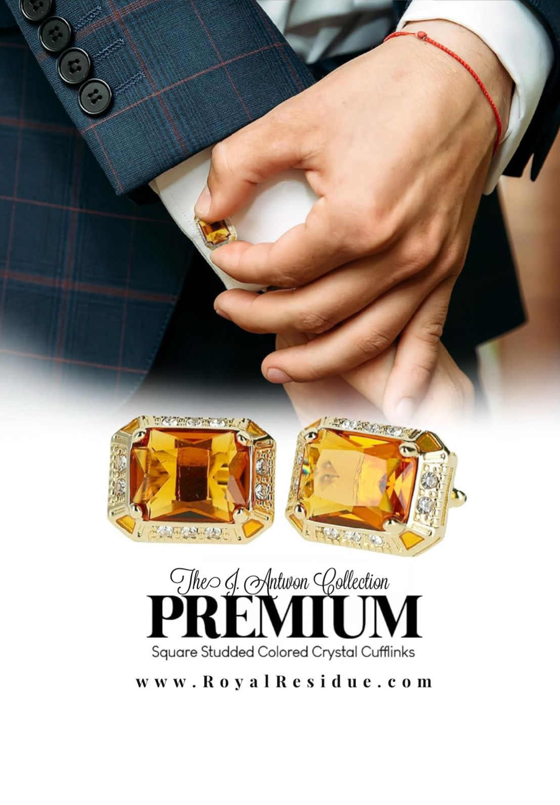 Cognac & Gold Rectangle Cufflinks