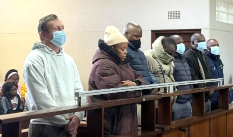 The seven accused Emfuleni municipal employees appeared in court yesterday. Image Source: EWN
