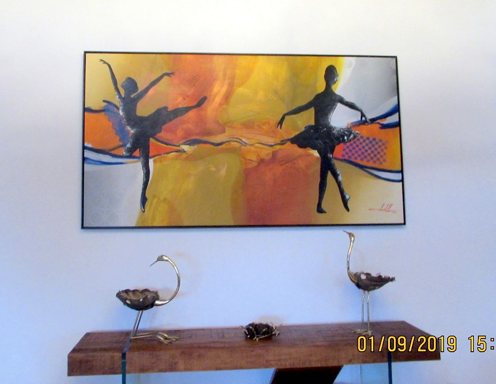 Quadro Com Pintura De Bailarinas Dançando