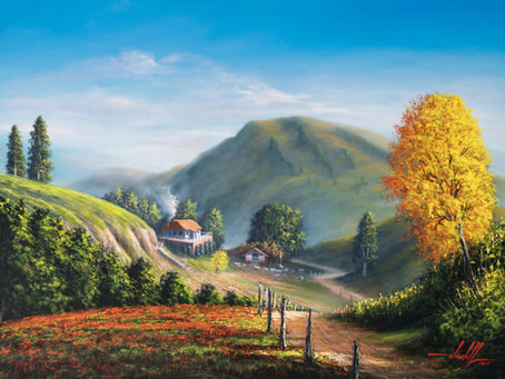 Pintura em Tela - Paisagem Rural