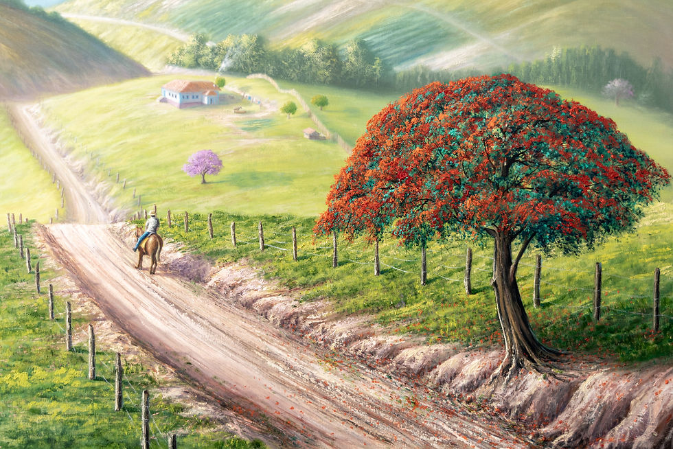 Miniatura: Pintura De Paisagem Em Tinta Oleo sobre Tela - 180 cm X 150 cm