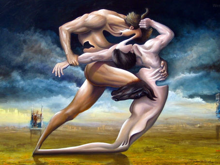 Obra Surrealista em Óleo sobre Tela