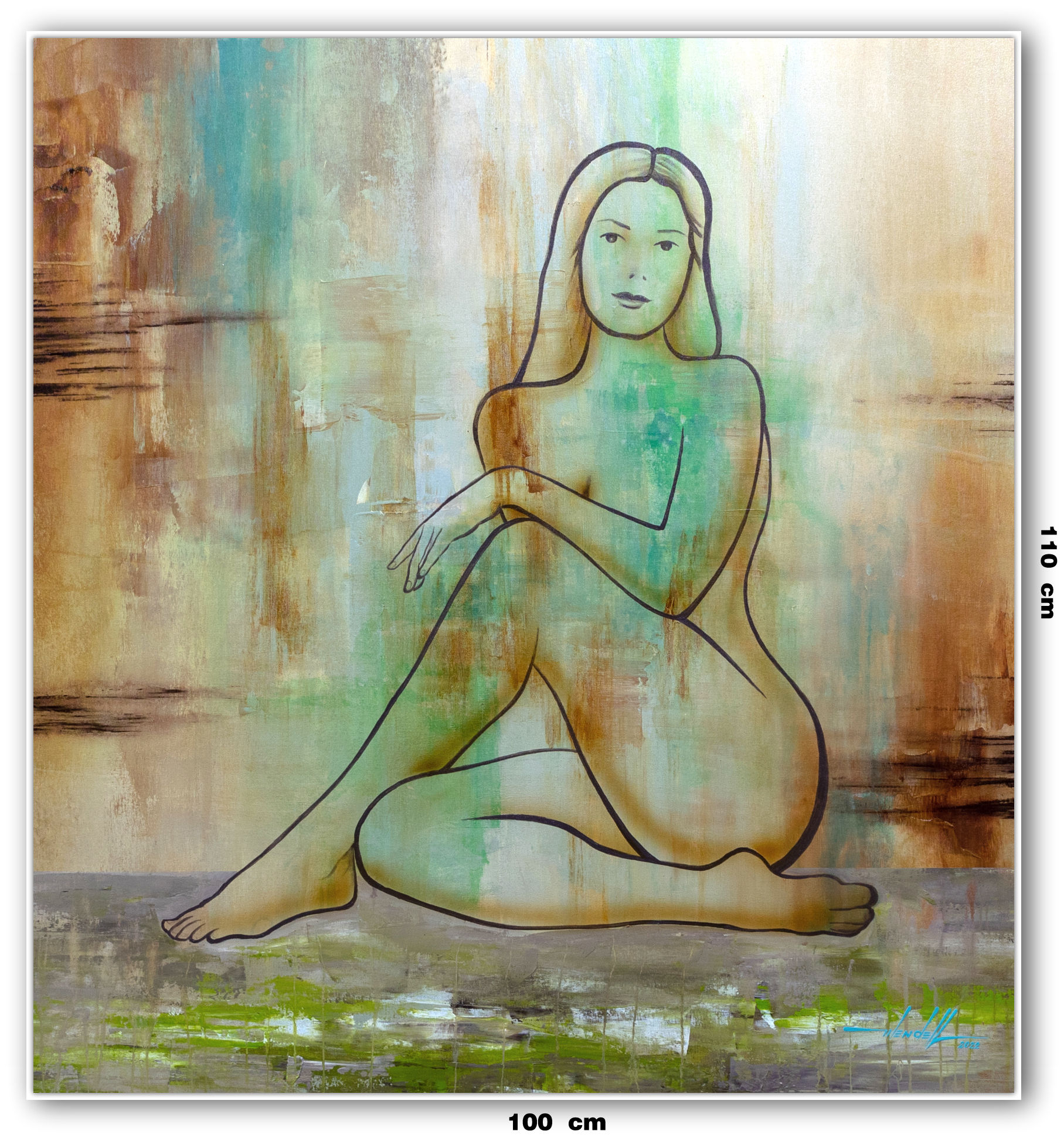 Tela Nu Feminino Em Oleo Sobre Tela 1 m X 1,10 m