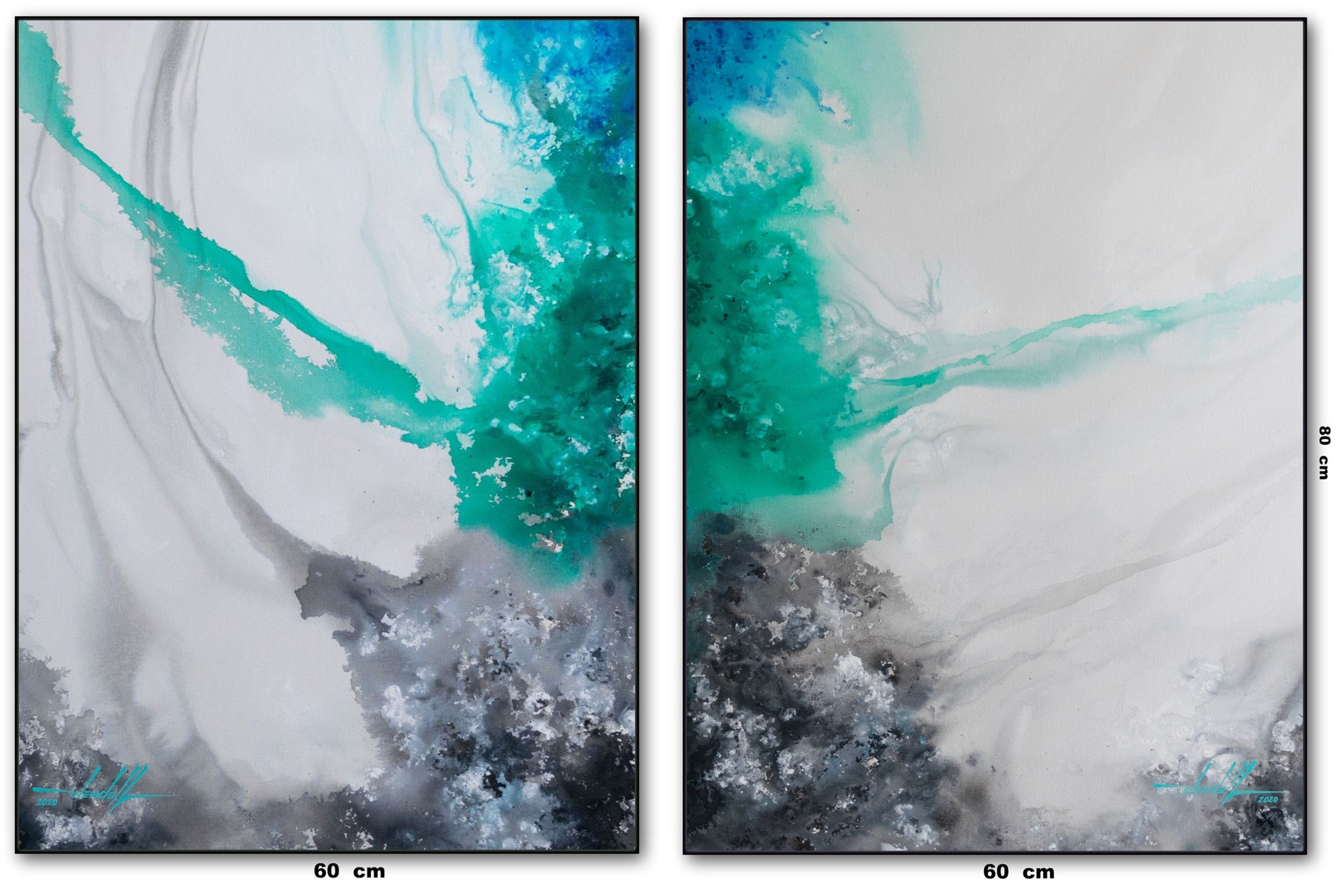 Dois Quadros com Telas Abstratas Vellvet-Carter - Com Moldura
