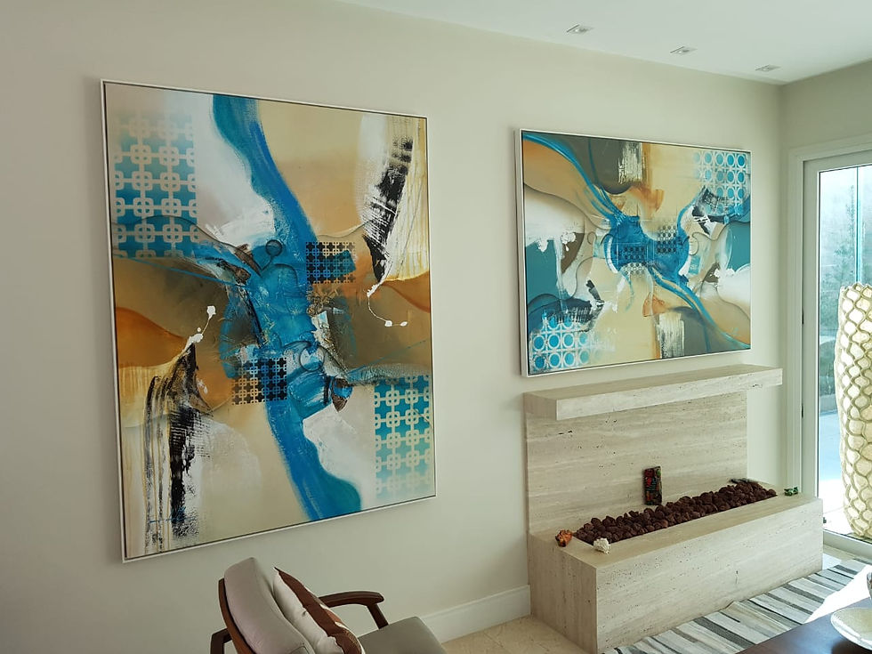 Dois Quadros Abstratos Na Mesma Sintonia