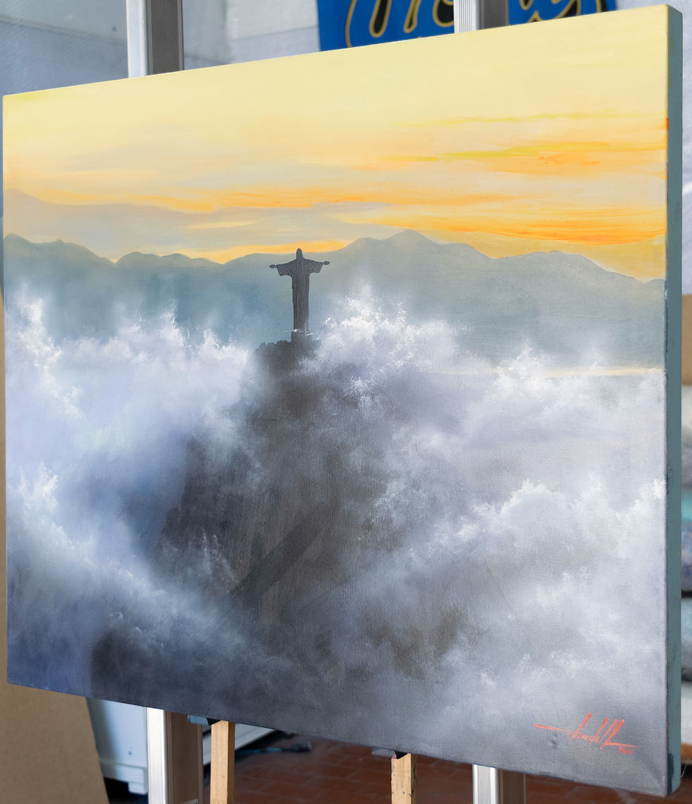 Thumbnail: Quadro Com Pintura Em Tela - Rio de Janeiro 70 cm X 60 cm