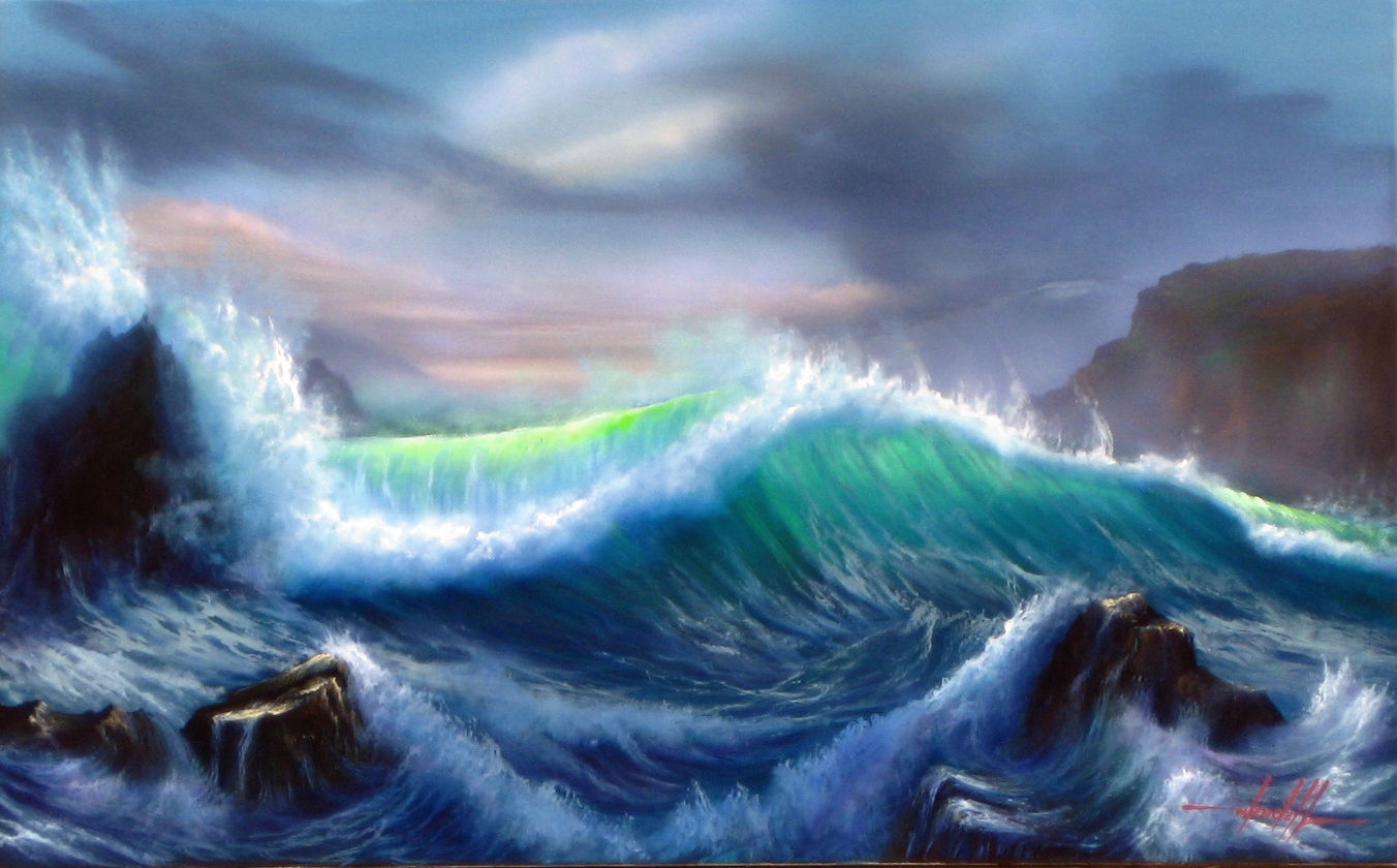 Pintura em Óleo sobre Tela 80 X 50 cm - Marinha 7