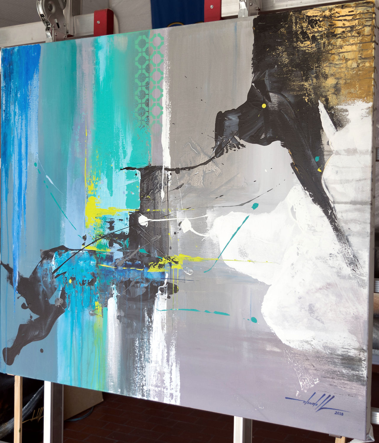 Pintura Abstrata  Em Tela 100 cm X 90 cm (3)