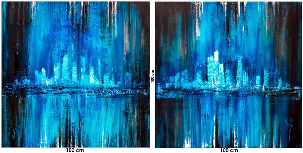 Duas Pinturas Contemporâneas 100 cm X 100 cm