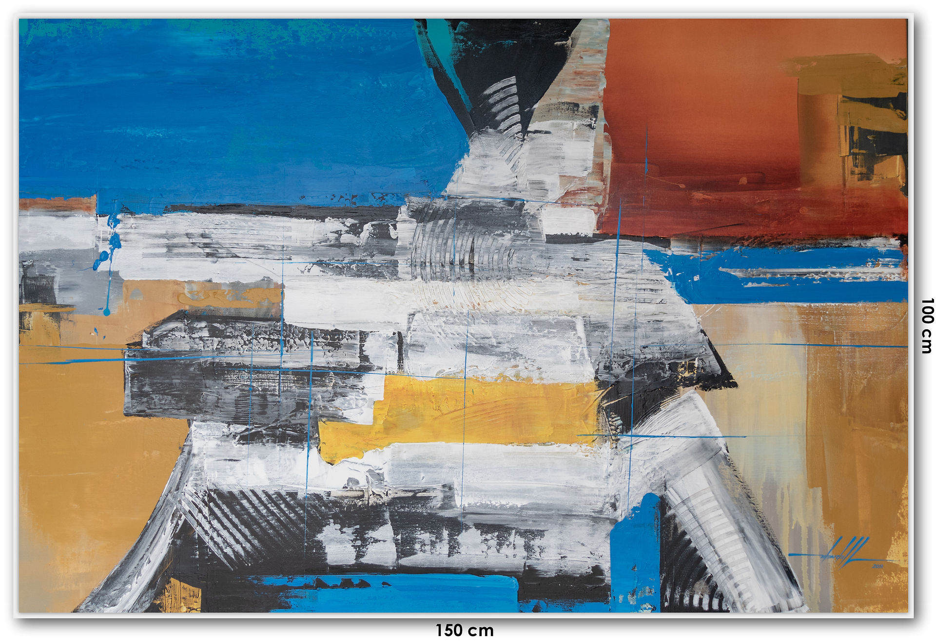 Pintura Abstrata Em Tela 150 cm X 100 cm (2)