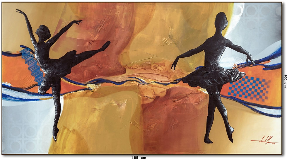 Quadro Com Pintura De Bailarinas Dançando