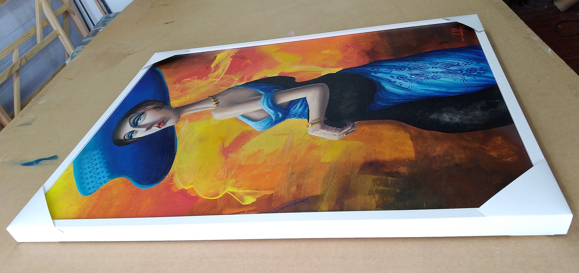 Quadro Com Pintura De Mulher Elegante (1